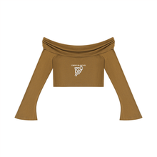 Load image into Gallery viewer, Women's Off-the-Shoulder Bell Sleeve Crop T-Shirt