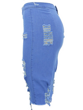 Load image into Gallery viewer, Ripped Denim Skirt H9MZ8QTDKN