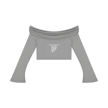 Load image into Gallery viewer, Women's Off-the-Shoulder Bell Sleeve Crop T-Shirt