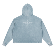 Load image into Gallery viewer, Vintage Washed Frayed-Hem Hoodie