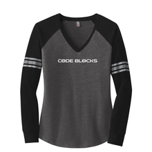 Load image into Gallery viewer, DM477 District ® Women’s Game Long Sleeve V-Neck Tee