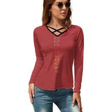 Load image into Gallery viewer, Women's V-Neck Long Sleeve T-Shirt