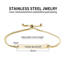 Load image into Gallery viewer, Engraved ID Bar Bracelet