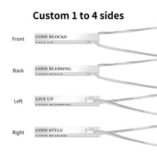 Load image into Gallery viewer, Engraved Vertical 3D Bar Necklace