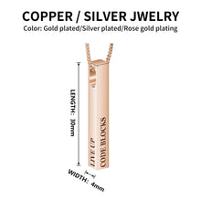 Load image into Gallery viewer, Engraved Vertical 3D Bar Necklace