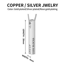 Load image into Gallery viewer, Engraved Vertical 3D Bar Necklace