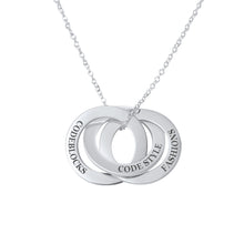 Load image into Gallery viewer, Engraved 3 Interlocking Russian Rings Necklace