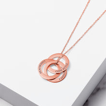Load image into Gallery viewer, Engraved 3 Interlocking Russian Rings Necklace