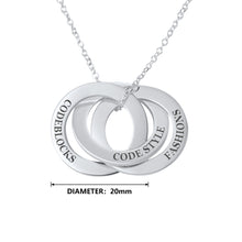 Load image into Gallery viewer, Engraved 3 Interlocking Russian Rings Necklace
