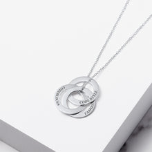 Load image into Gallery viewer, Engraved 3 Interlocking Russian Rings Necklace