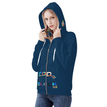 Load image into Gallery viewer, Women's All Over Print Zip Hoodie