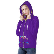 Load image into Gallery viewer, Women's All Over Print Zip Hoodie