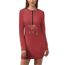 Load image into Gallery viewer, Women's Zipper Long Sleeve Hip Dress
