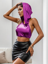 Load image into Gallery viewer, Backless Hooded Cropped Tank