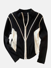 Load image into Gallery viewer, Contrast Zip Up Long Sleeve Cardigan