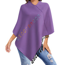 Load image into Gallery viewer, Knitted Cape With Fringed Edge