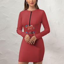 Load image into Gallery viewer, Women's Zipper Long Sleeve Hip Dress