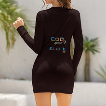 Load image into Gallery viewer, Women's Zipper Long Sleeve Hip Dress