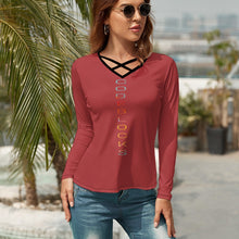 Load image into Gallery viewer, Women's V-Neck Long Sleeve T-Shirt
