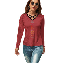 Load image into Gallery viewer, Women's V-Neck Long Sleeve T-Shirt