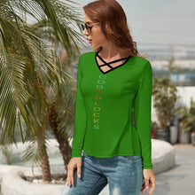 Load image into Gallery viewer, Women's V-Neck Long Sleeve T-Shirt