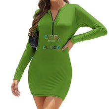 Load image into Gallery viewer, Women's Zipper Long Sleeve Hip Dress