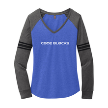 Load image into Gallery viewer, DM477 District ® Women’s Game Long Sleeve V-Neck Tee