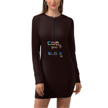 Load image into Gallery viewer, Women's Zipper Long Sleeve Hip Dress