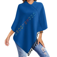 Load image into Gallery viewer, Knitted Cape With Fringed Edge