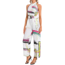 Load image into Gallery viewer, Halter Neck Buckle Belted Jumpsuit