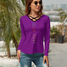 Load image into Gallery viewer, Women's V-Neck Long Sleeve T-Shirt