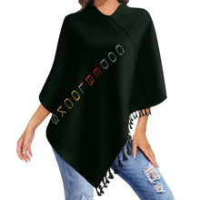 Load image into Gallery viewer, Knitted Cape With Fringed Edge