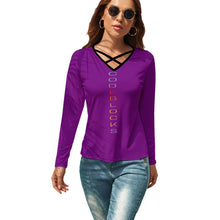 Load image into Gallery viewer, Women's V-Neck Long Sleeve T-Shirt