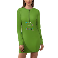 Load image into Gallery viewer, Women's Zipper Long Sleeve Hip Dress