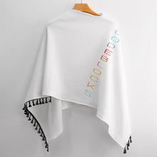 Load image into Gallery viewer, Knitted Cape With Fringed Edge