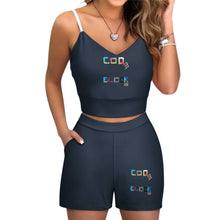 Load image into Gallery viewer, Sling V-neck Umbilical Vest Suit HTZ- (single Picture Multi-spelling Optional)