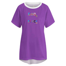 Load image into Gallery viewer, Long round neck and short sleeves