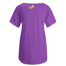 Load image into Gallery viewer, Long round neck and short sleeves