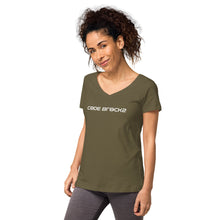 Load image into Gallery viewer, Women’s fitted v-neck t-shirt