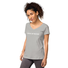 Load image into Gallery viewer, Women’s fitted v-neck t-shirt