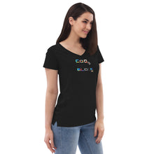 Load image into Gallery viewer, Women’s recycled v-neck t-shirt