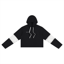 Load image into Gallery viewer, Women’s Cropped Lace-Panel Hoodie
