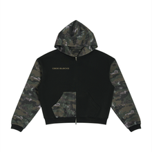 Load image into Gallery viewer, Unisex Colorblock Camo Full Zip Boxy Hoodie
