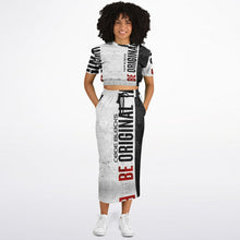 Load image into Gallery viewer, Athletic Cropped Short Sleeve Sweatshirt and Long Pocket Skirt Set – AOP
