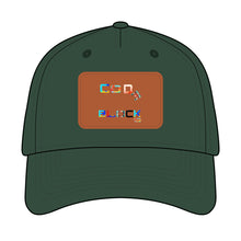 Load image into Gallery viewer, Leather Patch Baseball Cap — 'Good Vibes' Color Block Design
