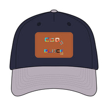 Load image into Gallery viewer, Leather Patch Baseball Cap — 'Good Vibes' Color Block Design
