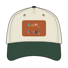 Load image into Gallery viewer, Leather Patch Baseball Cap — 'Good Vibes' Color Block Design
