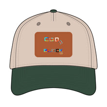 Load image into Gallery viewer, Leather Patch Baseball Cap — 'Good Vibes' Color Block Design
