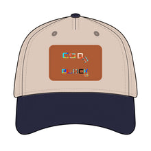 Load image into Gallery viewer, Leather Patch Baseball Cap — 'Good Vibes' Color Block Design
