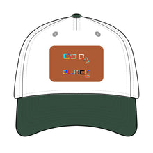 Load image into Gallery viewer, Leather Patch Baseball Cap — 'Good Vibes' Color Block Design
